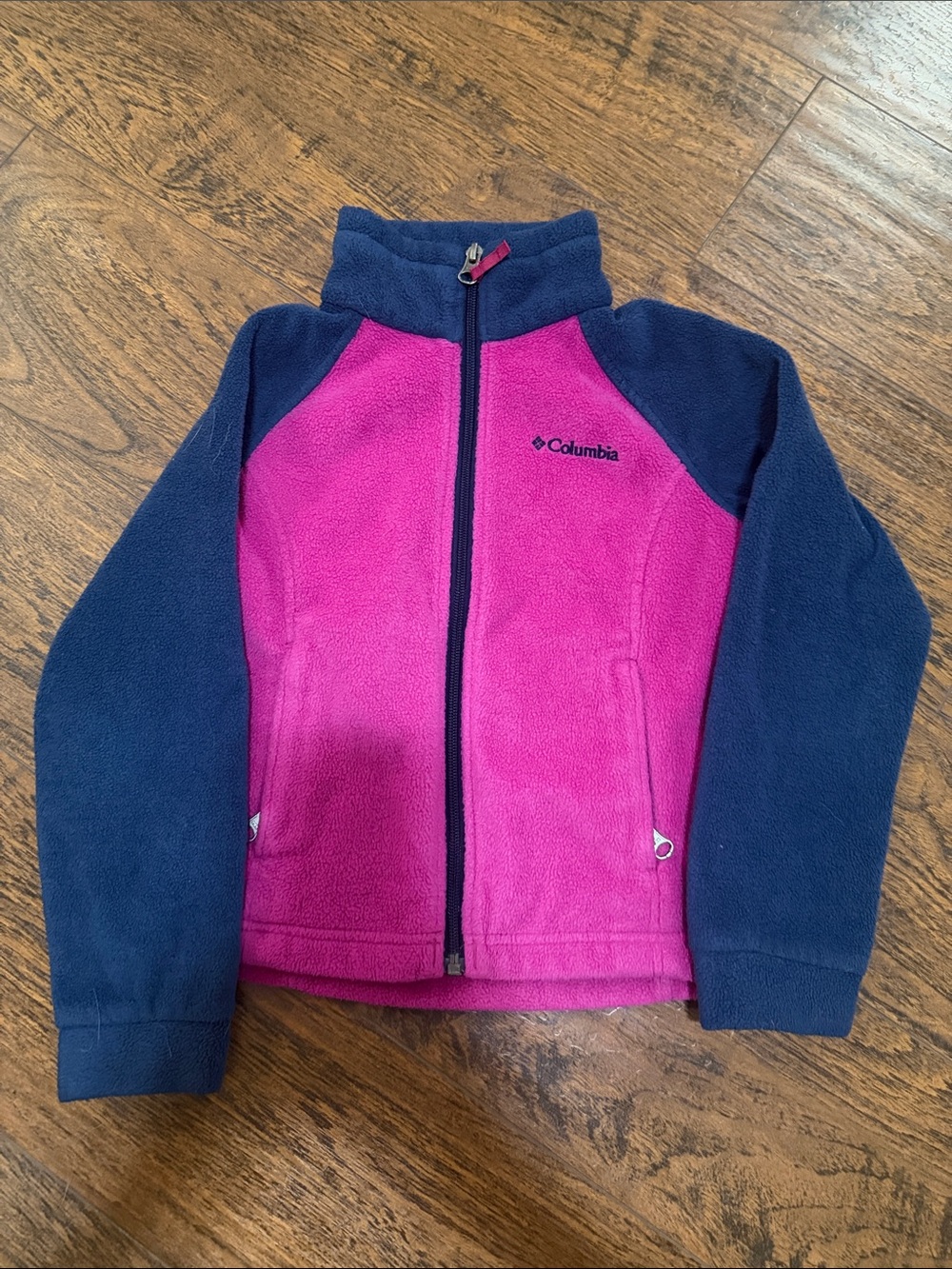 Columbia Kids Pink and Navy Full-Zip Fleece Jacket